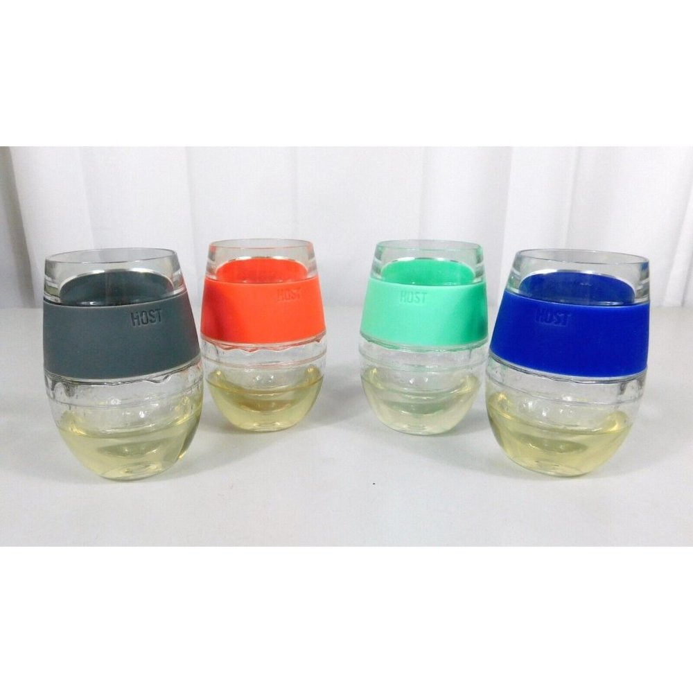 Set 4 Host Wine Freeze Cooling Cups Double Wall Insulated 8 .5 oz No Box